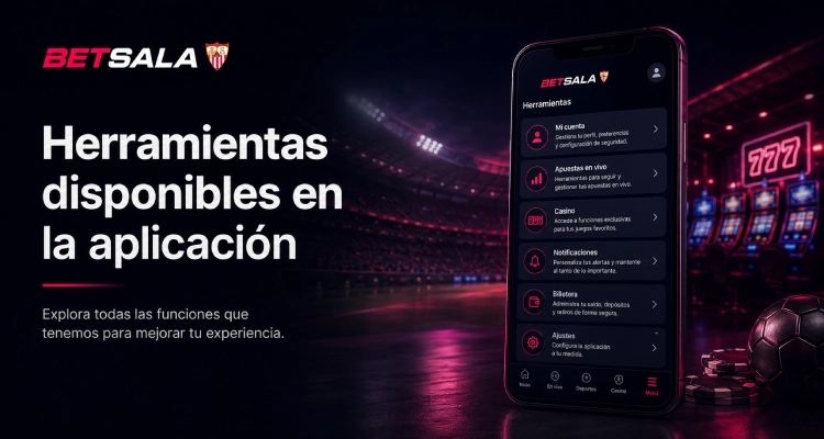 Herramientas disponibles en la aplicación 