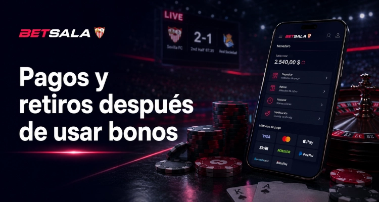 Pagos y retiros después de usar bonos